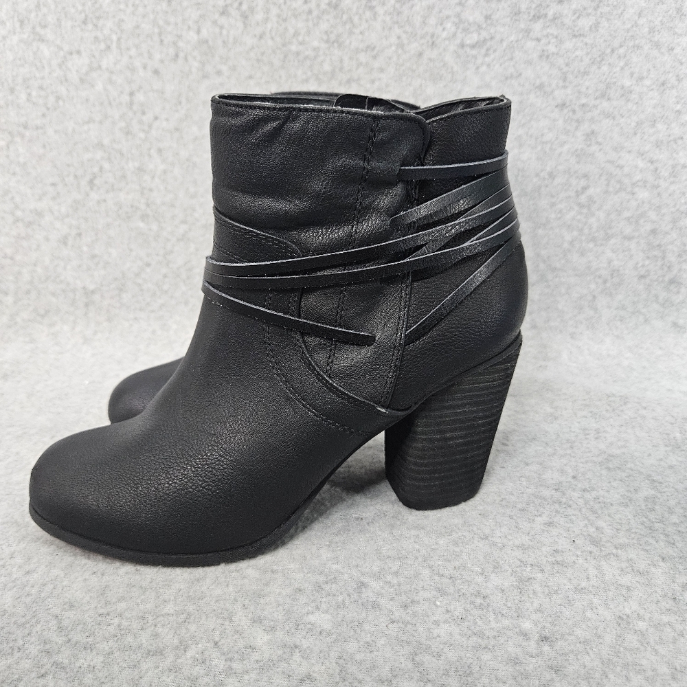 Madden Girl Danaee Black Heeled‎ Ankle Boots Women's 9M